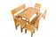 Solid wooden garden set TEA 1+6 with a thickness of 38 mm - natural (stain)