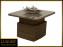 Rattan extendable dining/storage table 100 x 100 cm BORNEO LUXURY (brown)