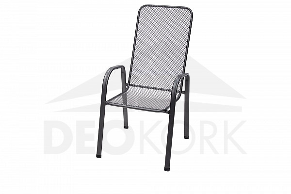 Metal chair (armchair) Saga high