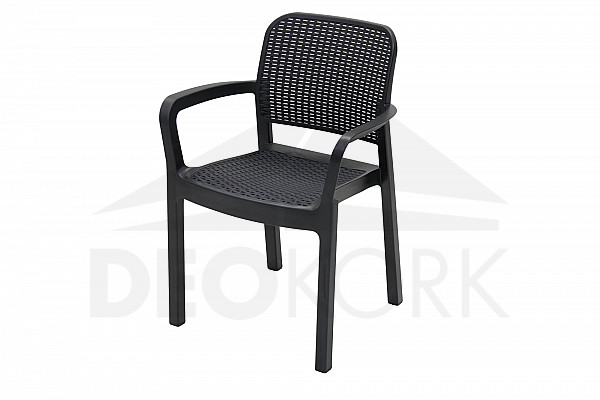 Garden plastic chair KARA (anthracite)