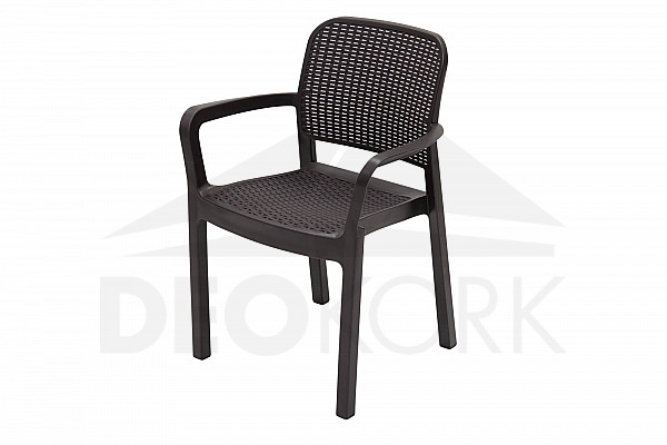 Garden plastic chair KARA (brown)