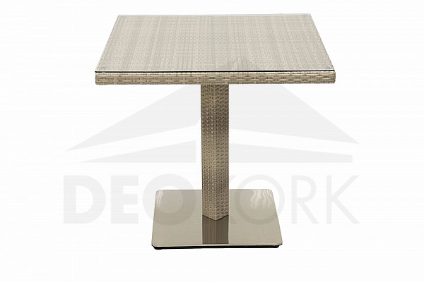 Garden rattan table GINA 80x80 cm (grey-beige)