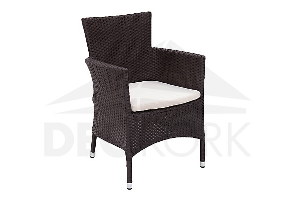 MODENA stackable rattan armchair with cushion (brown)