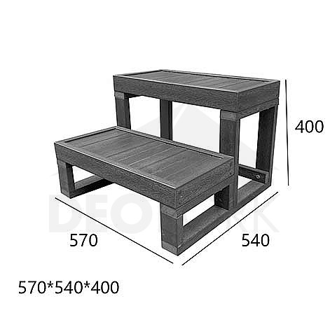 Steps to the hot tub - gray - 2 steps (width 57 cm)