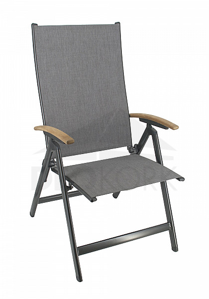 Adjustable aluminum armchair MONET (teak)