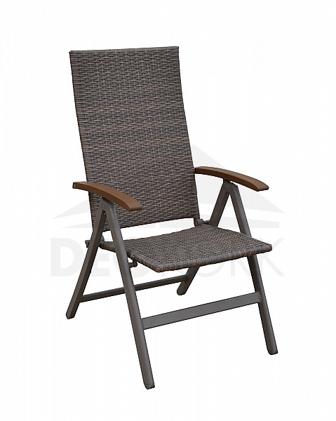 Adjustable garden rattan chair CALVIN (brown)