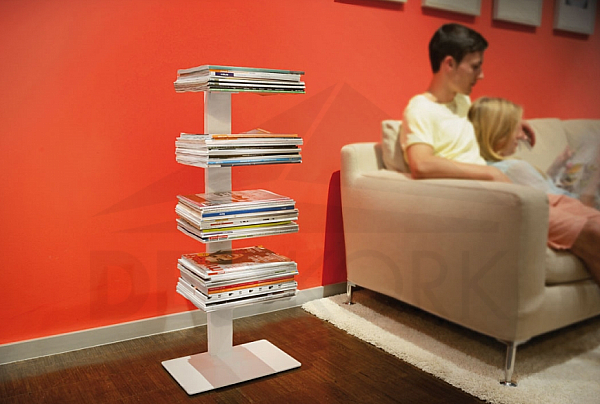 Magazine bookcase 4 shelves RADIUS DESIGN (BOOKSBAUM MAGAZINE STAND SMALL white738B) white