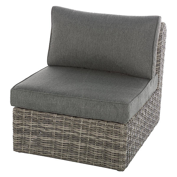 Rattan armchair central BORNEO LUXURY (grey)