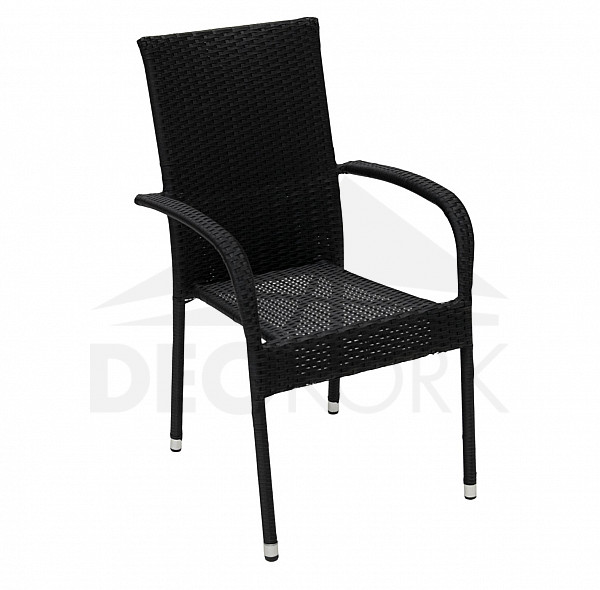 Rattan stackable armchair SIENA (black)