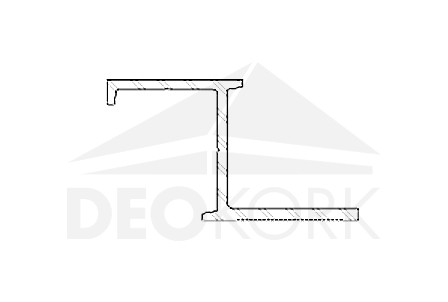 Anchoring aluminum profile 9598 to P9596, 3000 mm, TWINSON O-WALL