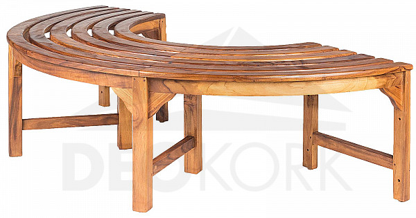 Garden round teak bench AGNESS III without back