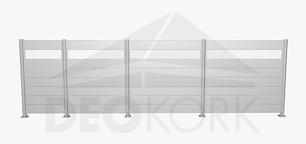 Acrylic privacy screen 180 cm (silver metallic) - different lengths