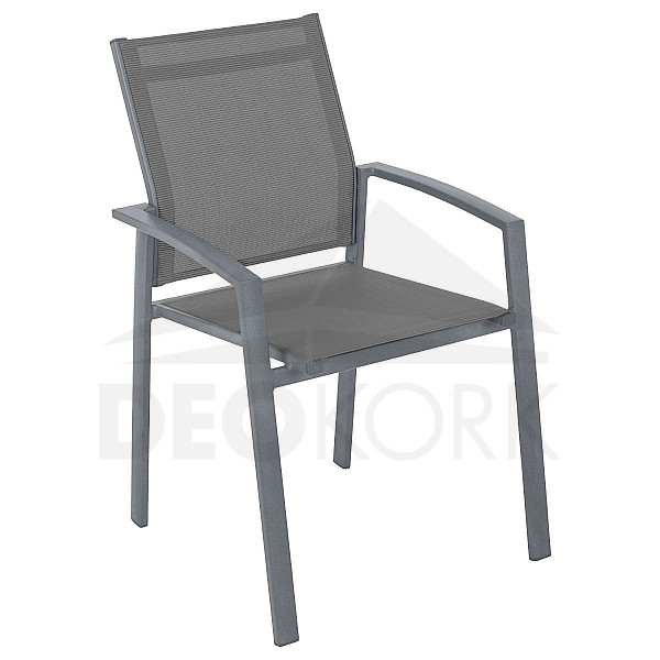 Aluminum armchair with fabric BERGAMO (grey)