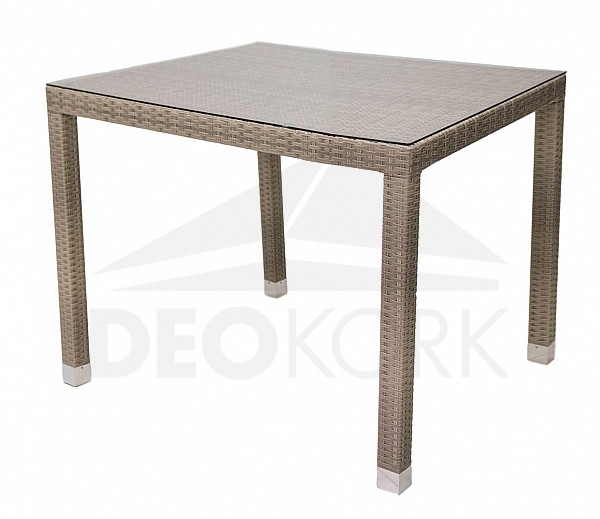 Garden rattan table NAPOLI 80x80 cm (grey-beige)