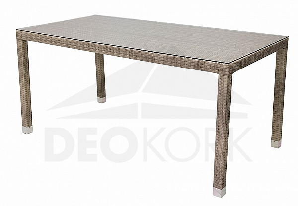Garden rattan table NAPOLI 160x80 cm (grey-beige)