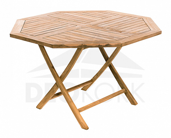 Garden folding table octagon HAGEN ⌀ 120 cm (teak)