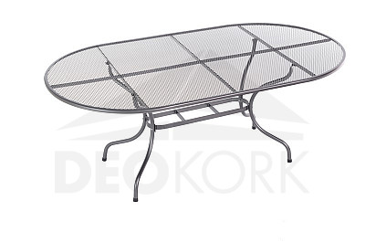 Oval metal table 160 x 95 cm
