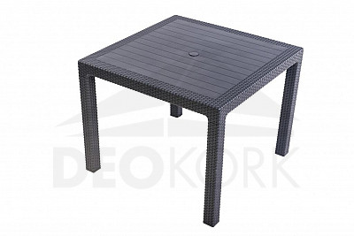 Artificial rattan garden table MANHATTAN 95x95 cm (anthracite)