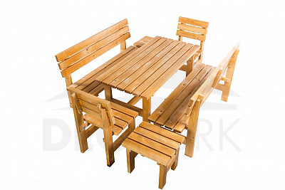 Solid wooden garden set TEA 1+6 with a thickness of 38 mm