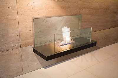 BIO wall-mounted fireplace Radius design cologne (WALL FLAME II. 540A)