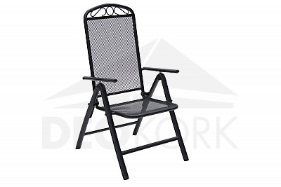 Adjustable metal armchair GRAY (black)