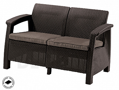 Garden rattan sofa 2-seater CORFU LOVE SEAT (brown)