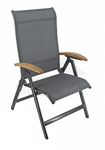 Adjustable aluminum armchair YELMO (teak)