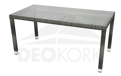 Garden rattan table NAPOLI 160x80 cm (grey)