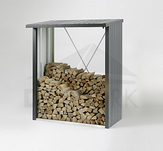 Multi-purpose fireplace wood storage - WoodStock 157 x 102 (dark gray metallic)