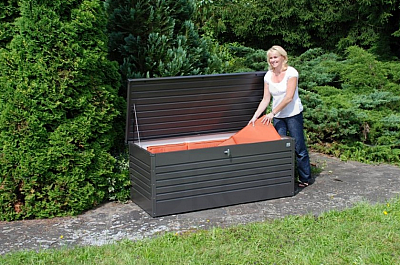 Outdoor storage box FreizeitBox 201 x 79 x 83 (dark gray metallic)