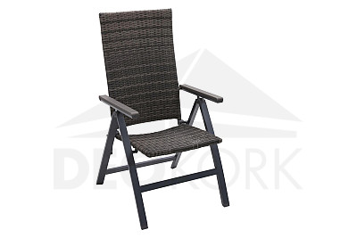 Adjustable garden rattan chair CALVIN (grey)