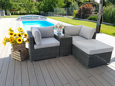 Rattan variable set SEVILLA for 2-3 people (anthracite)