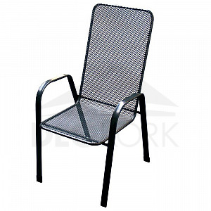 Metal chair (armchair) Saga high