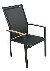 Fixed aluminum chair EXPERT WOOD (anthracite)
