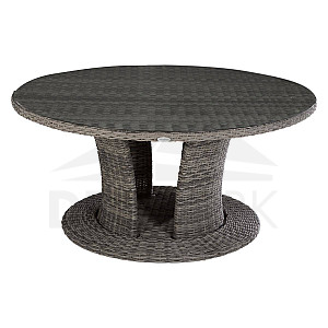Rattan dining table BORNEO LUXURY diameter 160 cm (grey)