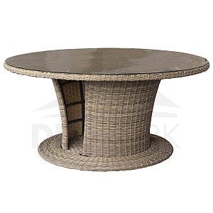 Rattan dining table BORNEO LUXURY diameter 160 cm (brown)