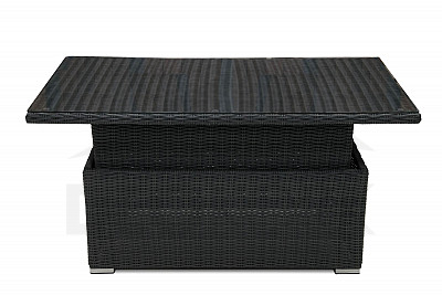 Rattan extendable dining / storage table 140 x 80 cm SEVILLA (anthracite)