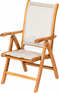 Adjustable garden teak chair DIVA