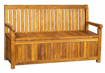 Garden teak bench with storage box PIETRO 180 cm