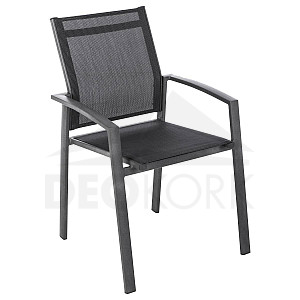 Aluminum armchair with fabric BERGAMO (anthracite)