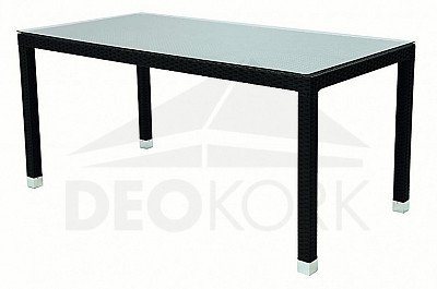 Garden rattan table NAPOLI 160x80 cm (black)