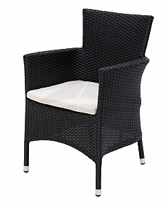 MODENA stackable rattan armchair with cushion (black)