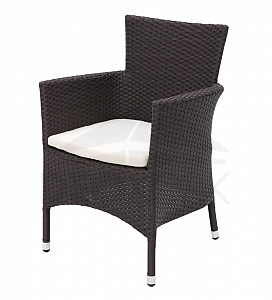 MODENA stackable rattan armchair with cushion (brown)