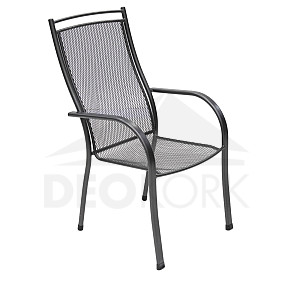 Metal armchair with armrests PALMA