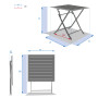 Aluminum folding table LUXOR 71x71 cm (anthracite)