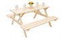Solid wooden beer set made of pine 160 cm thick 28 mm
