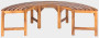 Garden round teak bench AGNESS III without back