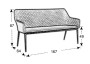 Garden aluminum 3-seater bench PARIS (grey)