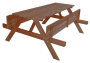 Solid wooden beer set with folding benches 180 cm (stained)