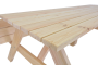 Solid wooden beer set with folding benches 180 cm (natural)